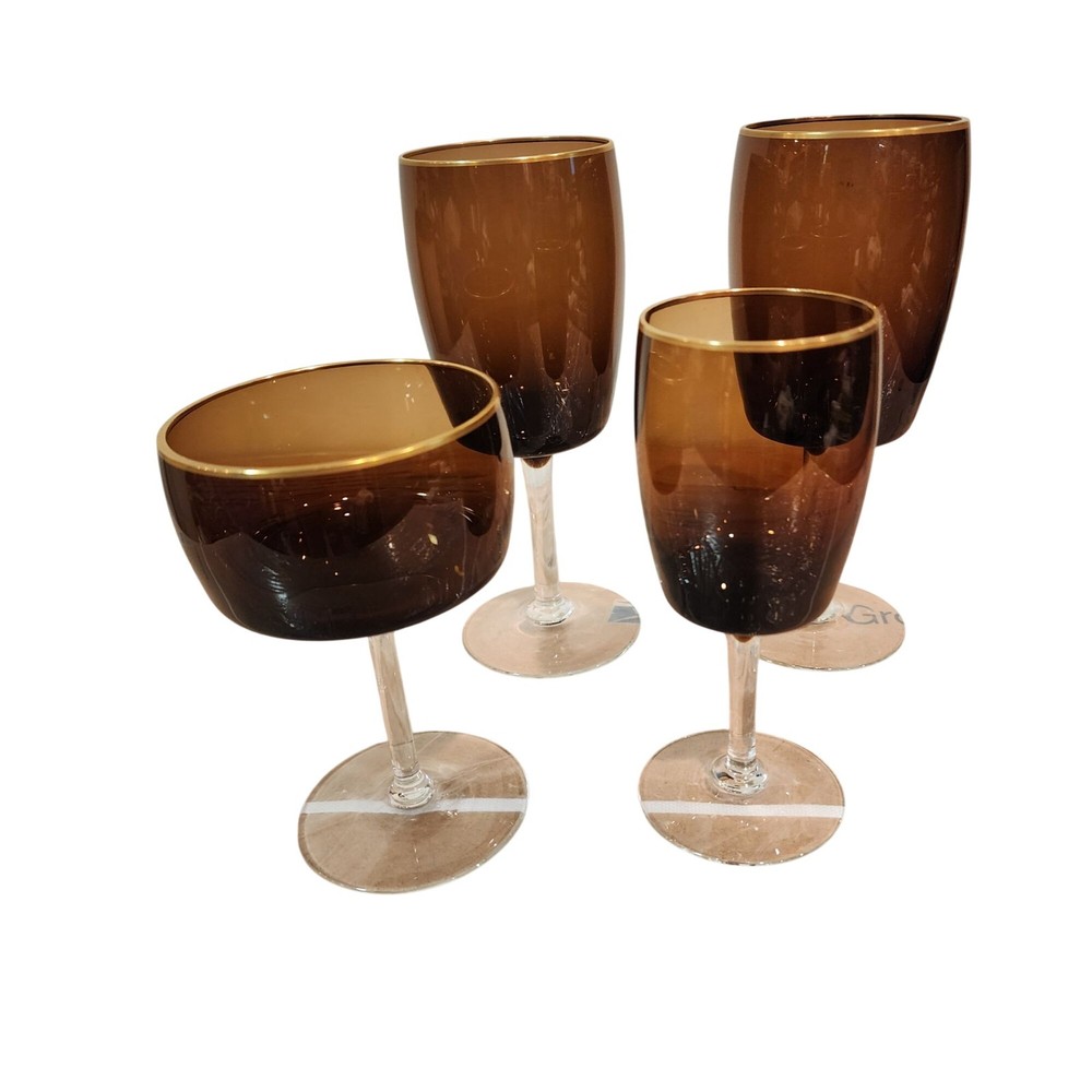 Vintage Gorham Crystal Stemware Autumn Gold pattern