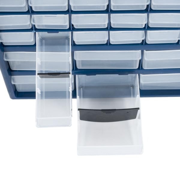 Stalwart 42-Compartment Plastic Storage Drawers Organizer Desktop Wall Mount