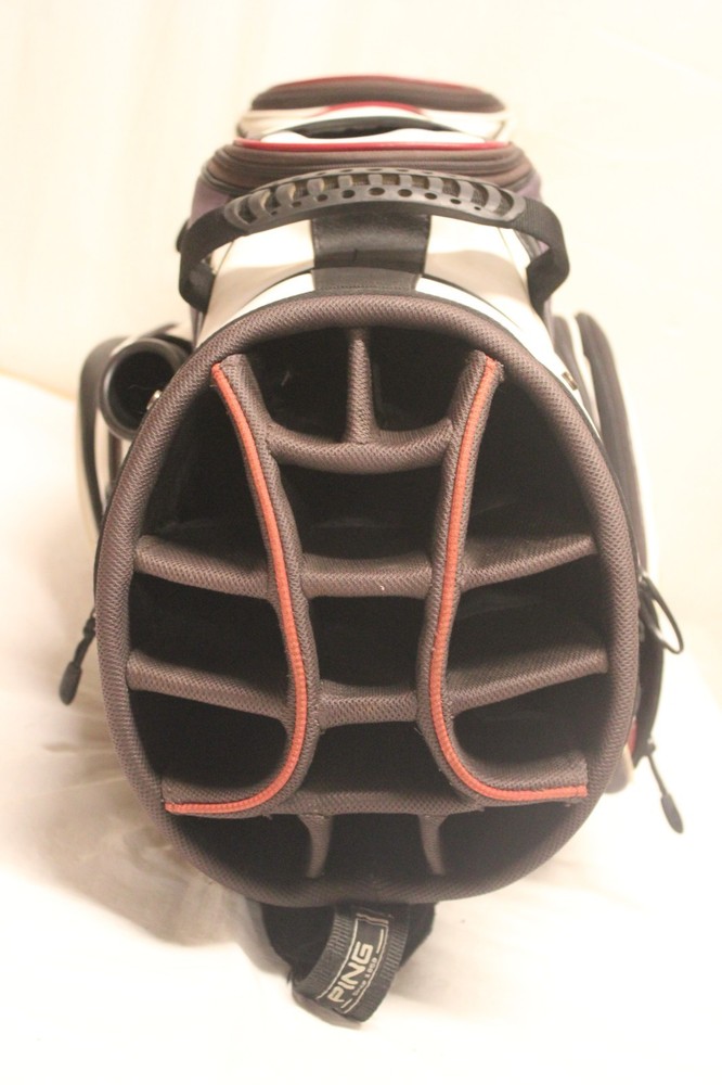 Vintage White Leather Ping Golf Bag 14-Way B1