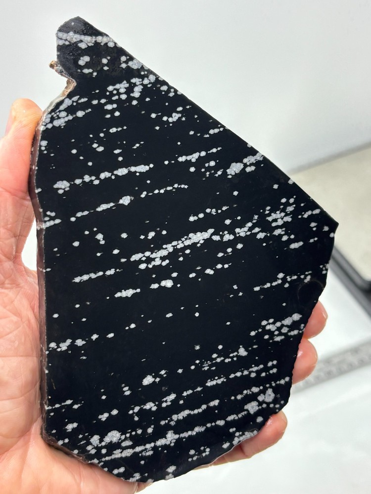 Large Snowflake Obsidian Slab Lapidary Cabbing Knapping Combo ship avail