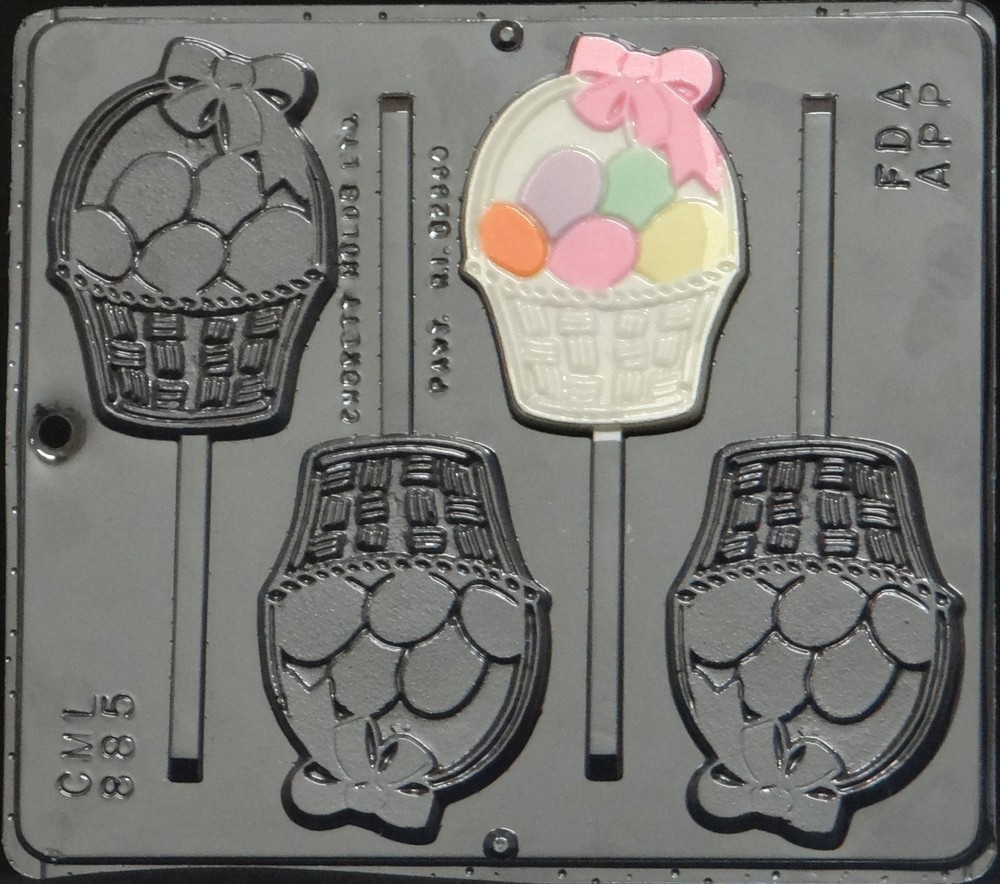 Egg Basket Lollipop Chocolate Candy Mold Easter 885 NEW