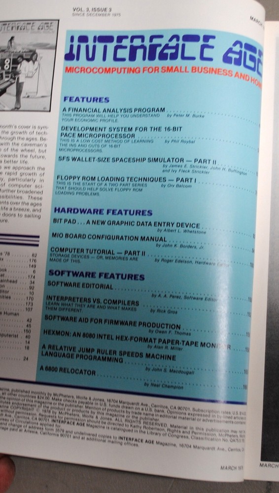 Historic Interface Age March 1978 Vol 3 Issue 3 Ships Worldwide