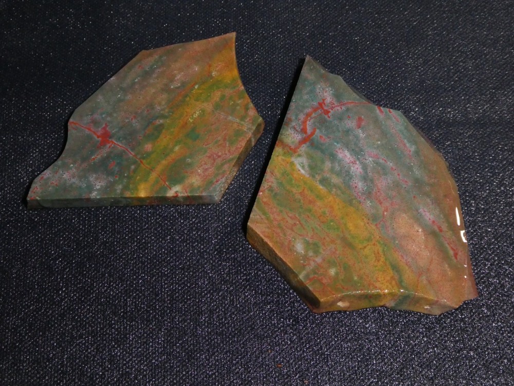 Fancy Jasper- 2 small pieces --rough--cabbing-display