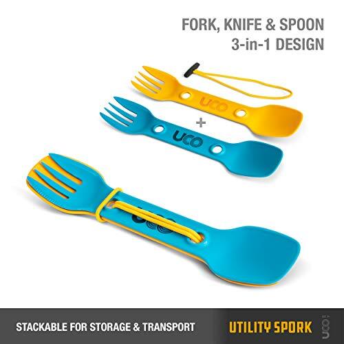 2 Pack Utility Spork Combo Spoon-Fork Utensil for Camping Backpacking Picnics