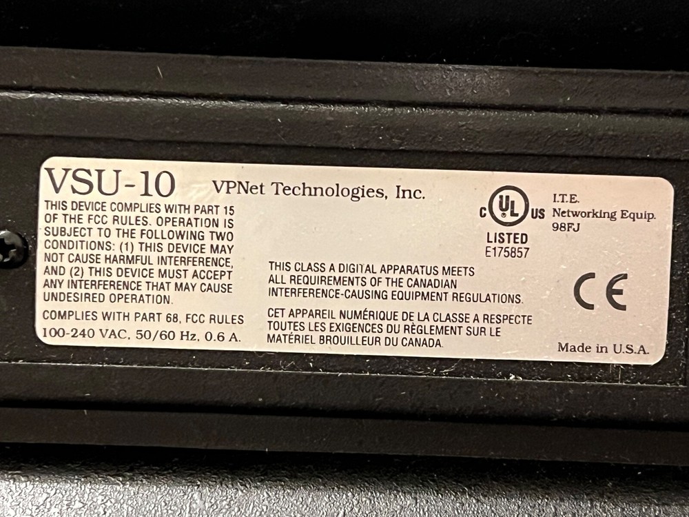 VPNet VSU-10 VPN Service Unit