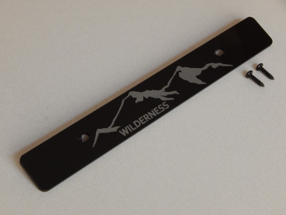 *US Mount Front license plate delete engraved Mountains with WILDERNESS