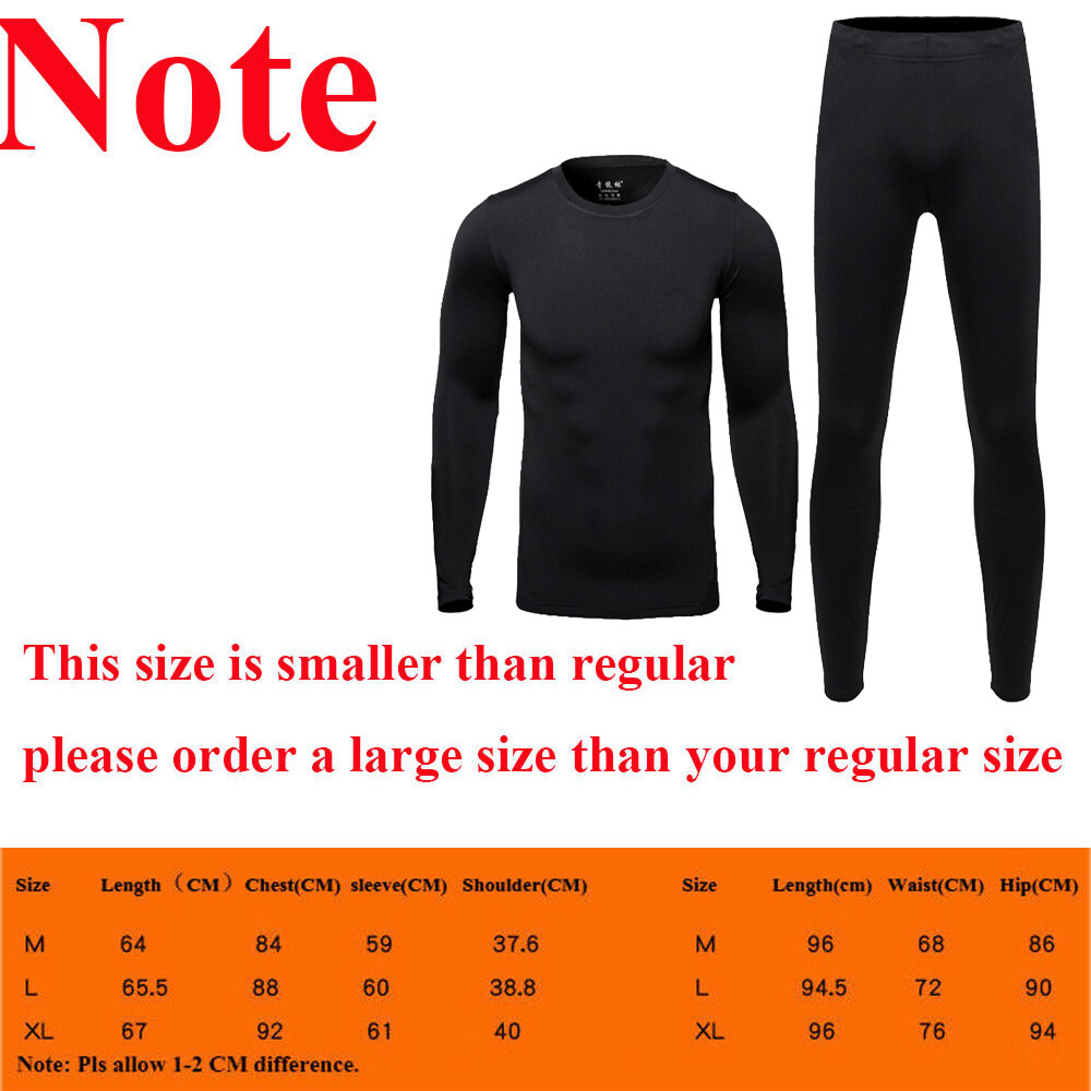 Mens Compression Thermal Base Layer Long Shirt Tops Pants Set Training Workout