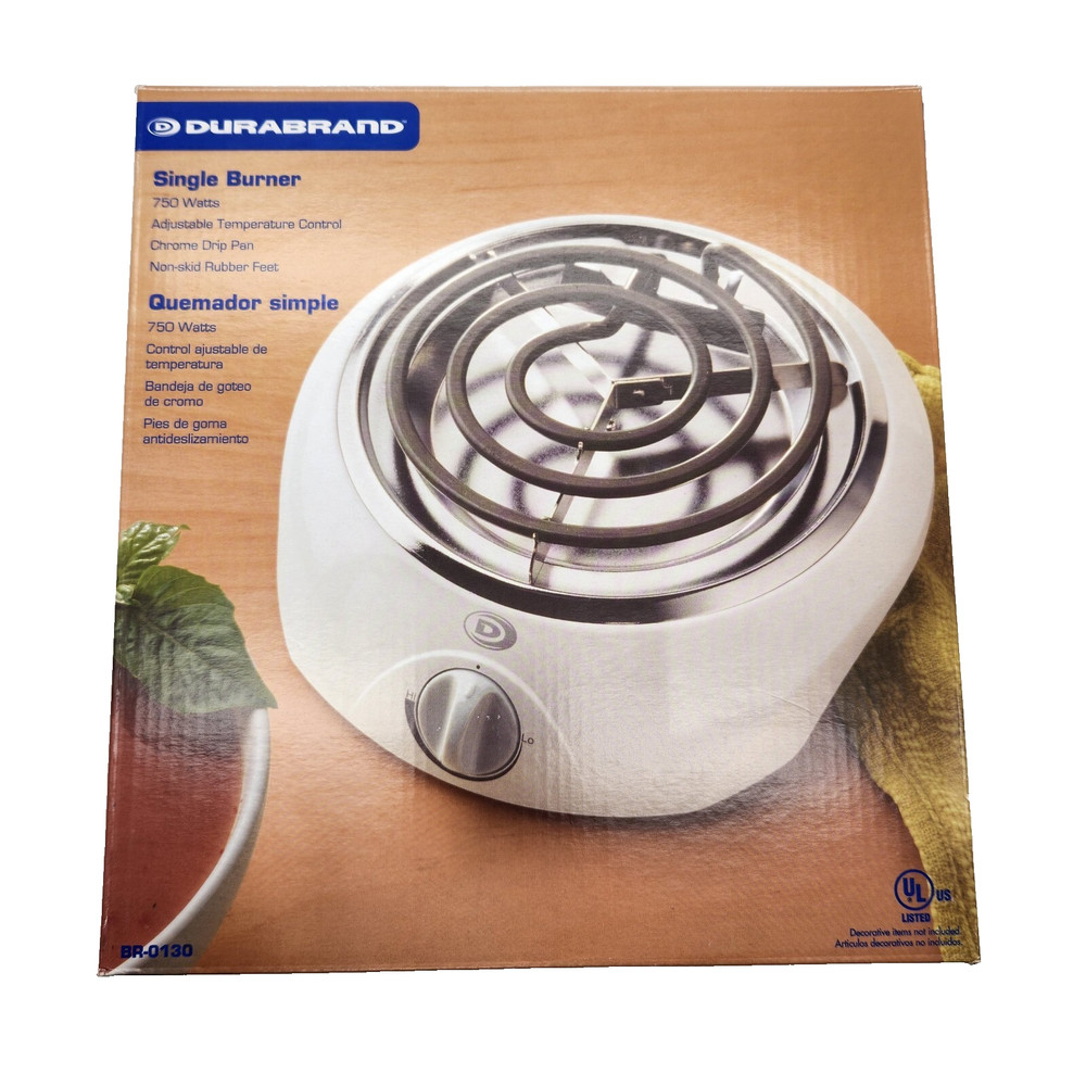 Single Burner Hot Plate DURABRAND BR-0130 Adjustable Temperature New