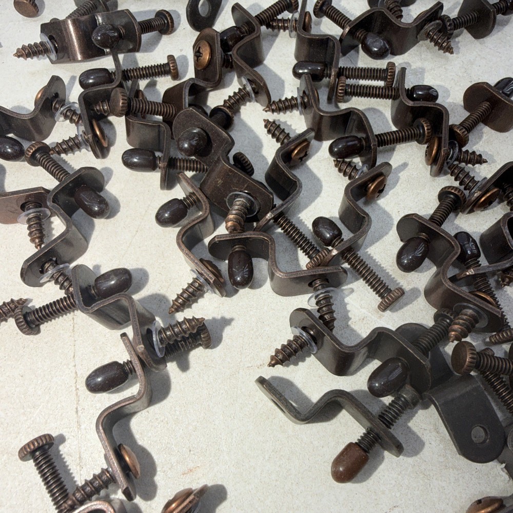 Huge Lot - 80 - Glass Retainer Adjustable Clips for Multiple Thicknesses Bronzed