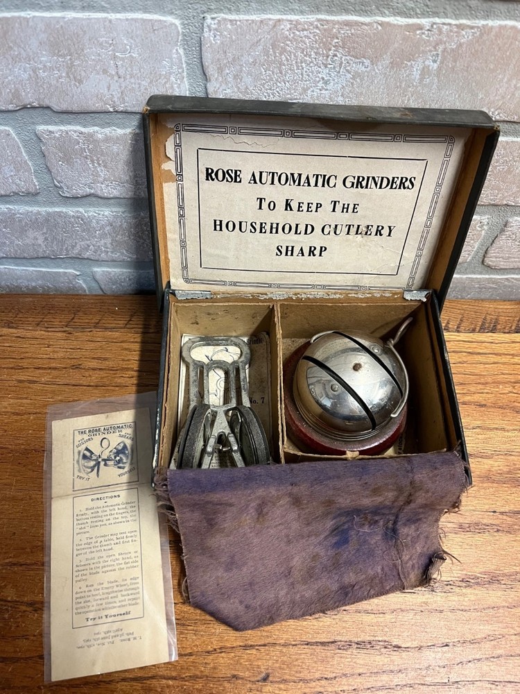 Antique 1904 Rose Automatic Grinders -Knife Sharpener & Grinder Tool - Complete