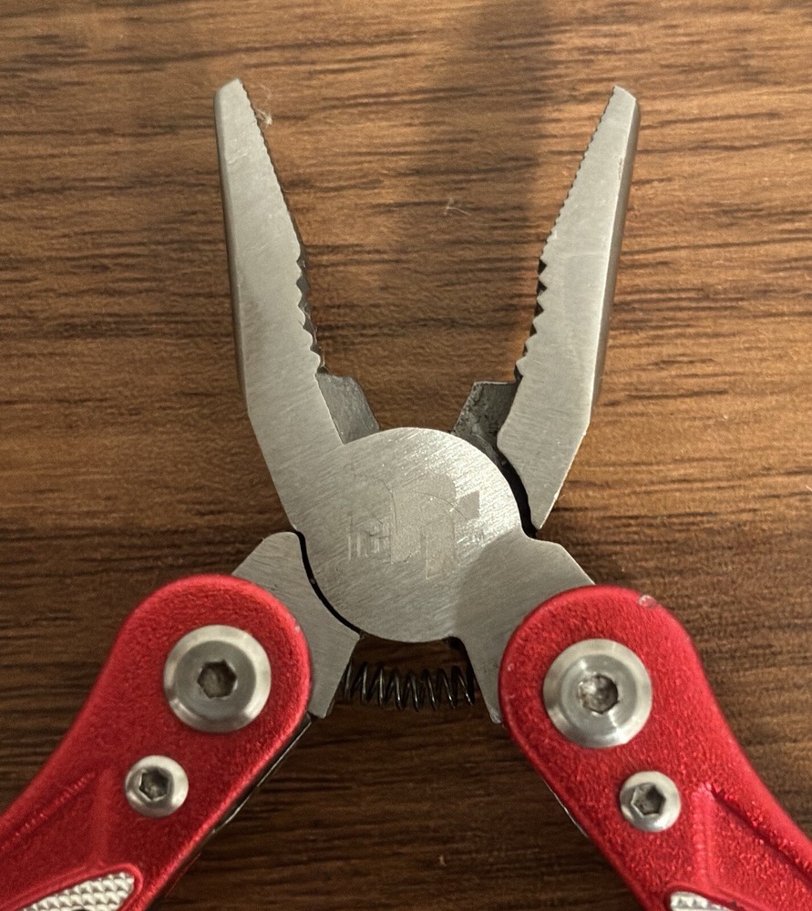 PT 3” Red 8 Feature Folding Pocket Multi-Tool w/ Pliers EMERGENCY/ CAMPING