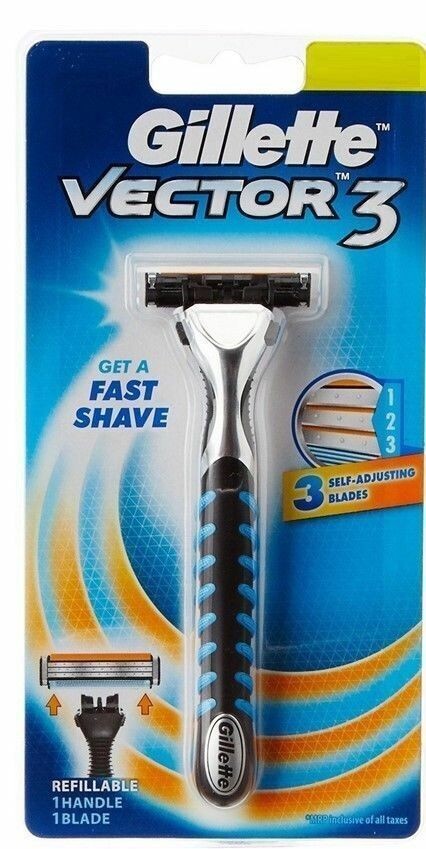 Gillette-Vector 3-Razor Handle pack of 1