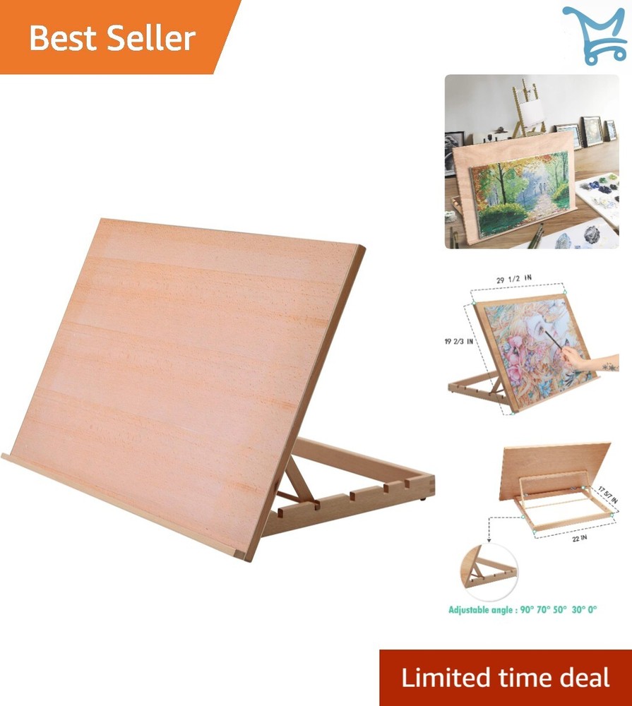 Wood Drafting Easel Large 5-Pos Adjustable Drawing Sketching Board