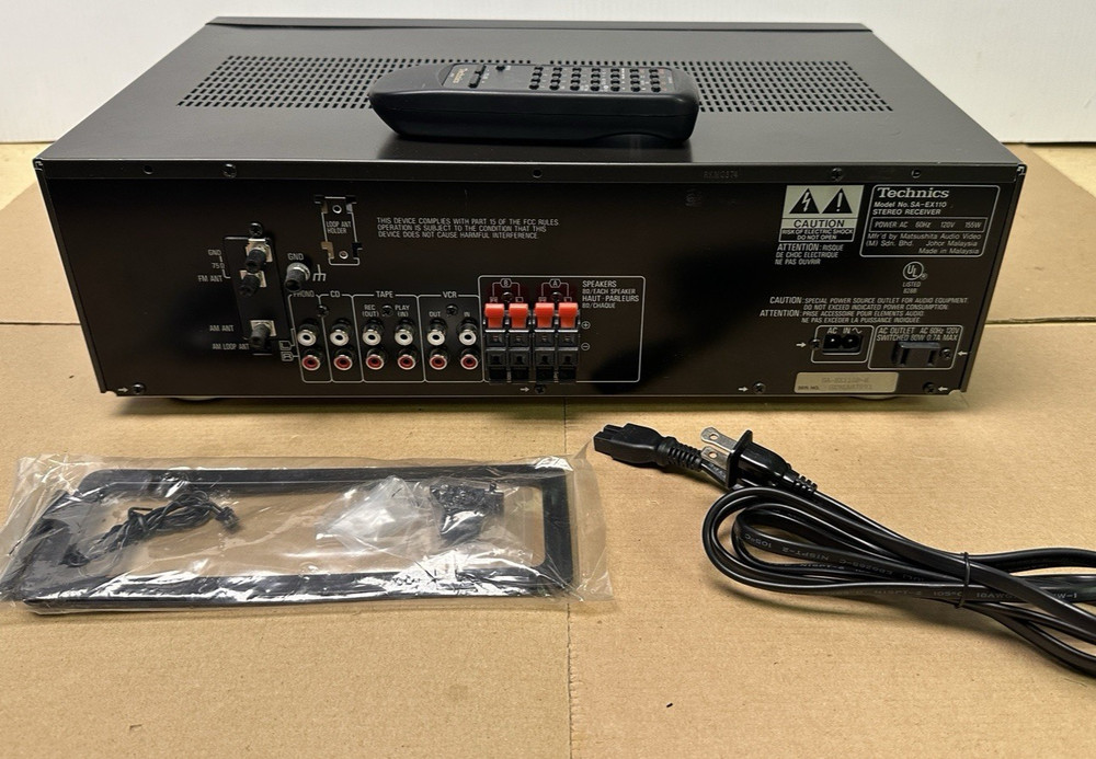 Technics SA-EX110 2 Ch Receiver AM FM Stereo System Phono Input Remote Bundle