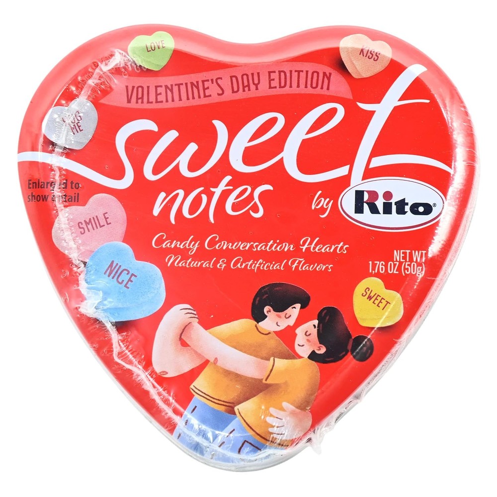 Rito Sweet Note Hearts 1.76oz Tin