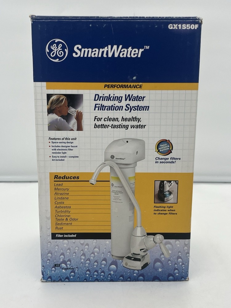 GE GX1S50F SmartWater Twist Lock Chrome Water Filtration System New Open Box