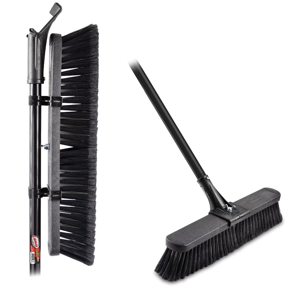 Libman 18" High Power Push Broom Multi-Surface Steel Handle