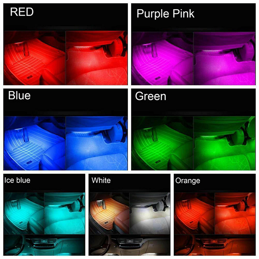 Car Interior LED Ambient Light Optic Fiber Atmosphere Lamp Decor Remote Control