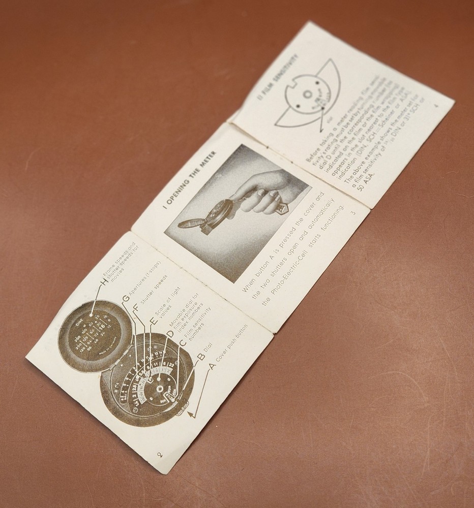 Vintage Bertram Chronos CINE Exposure Meter - Box, Instructions, Strap -...