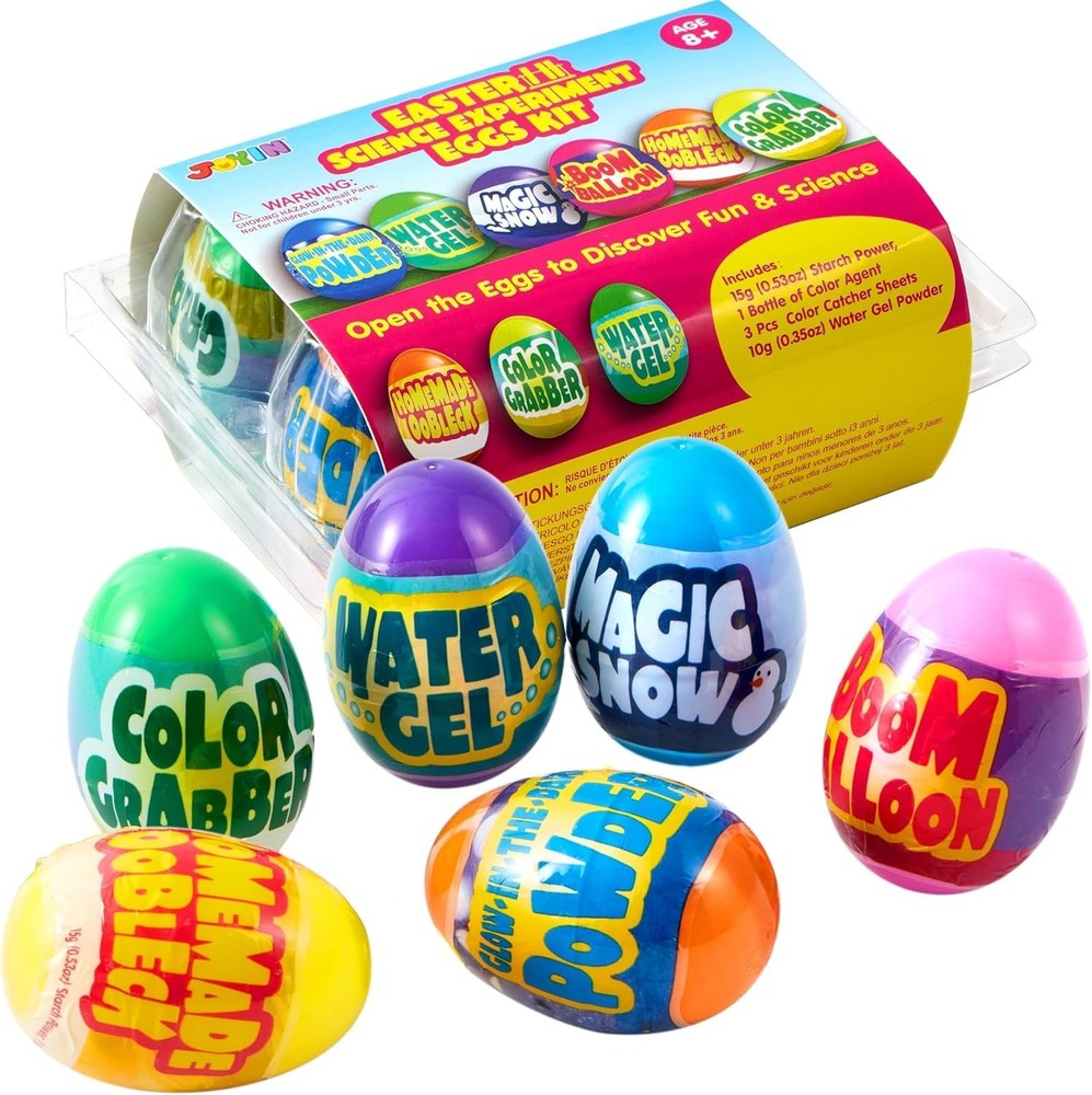 6 Prefilled Easter Eggs with Science Toys - Fun Educational STEM Activity