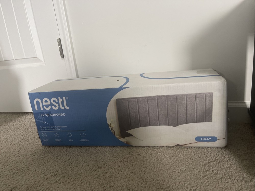 Upholstered Wall Mounted, Easy Assemble, Channel Stitched Peel & Stick Headboard