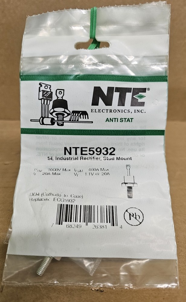 NTE Electronics NTE5932 Si Industrial Rectifier D04 Cathode Case ECG5932