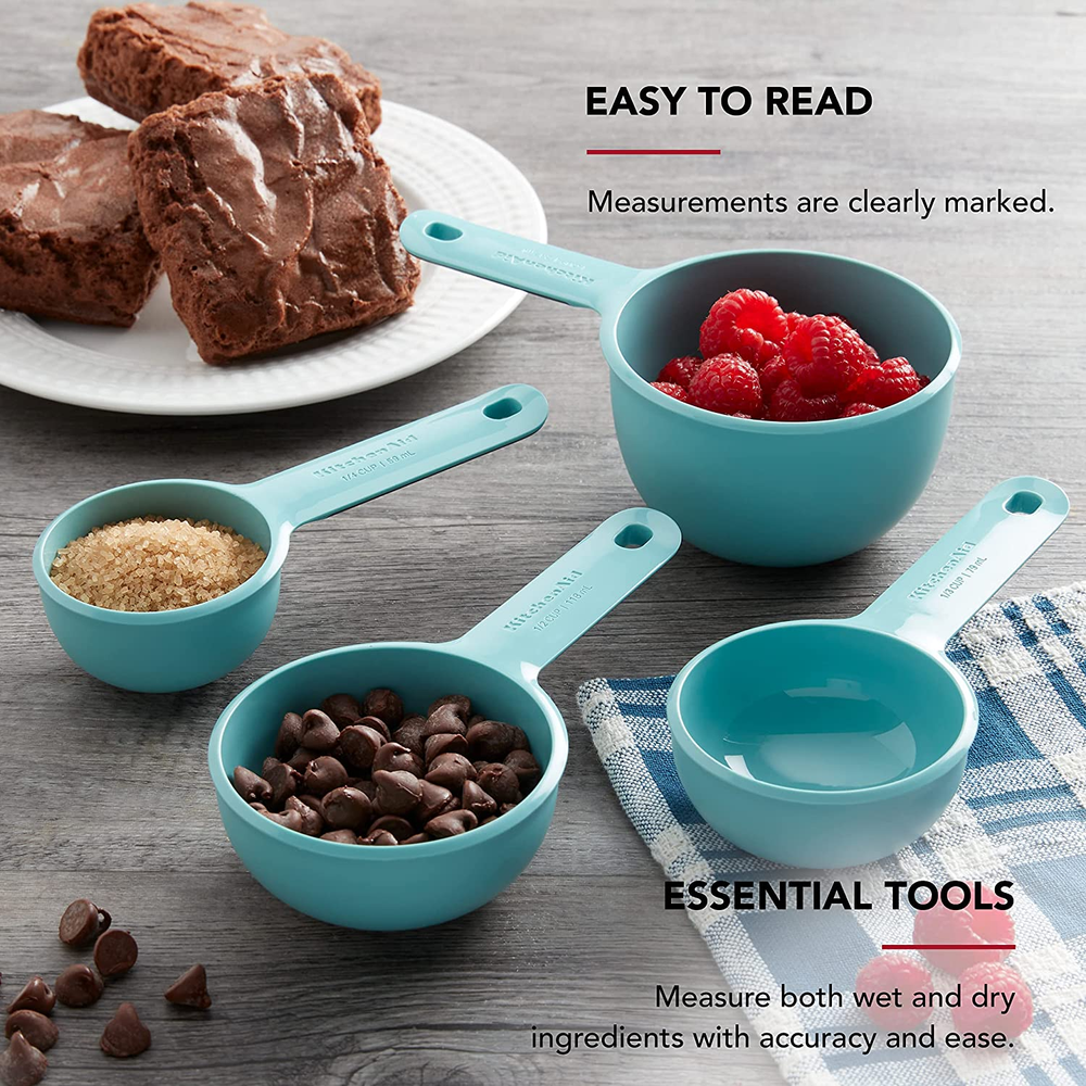 Measuring Cups, Set of 4, Aqua Sky