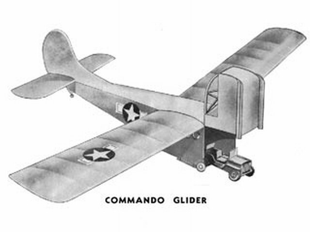 Commando (Waco) Glider 42" Wingspan RC Model Airplane Printed Plans & Templates