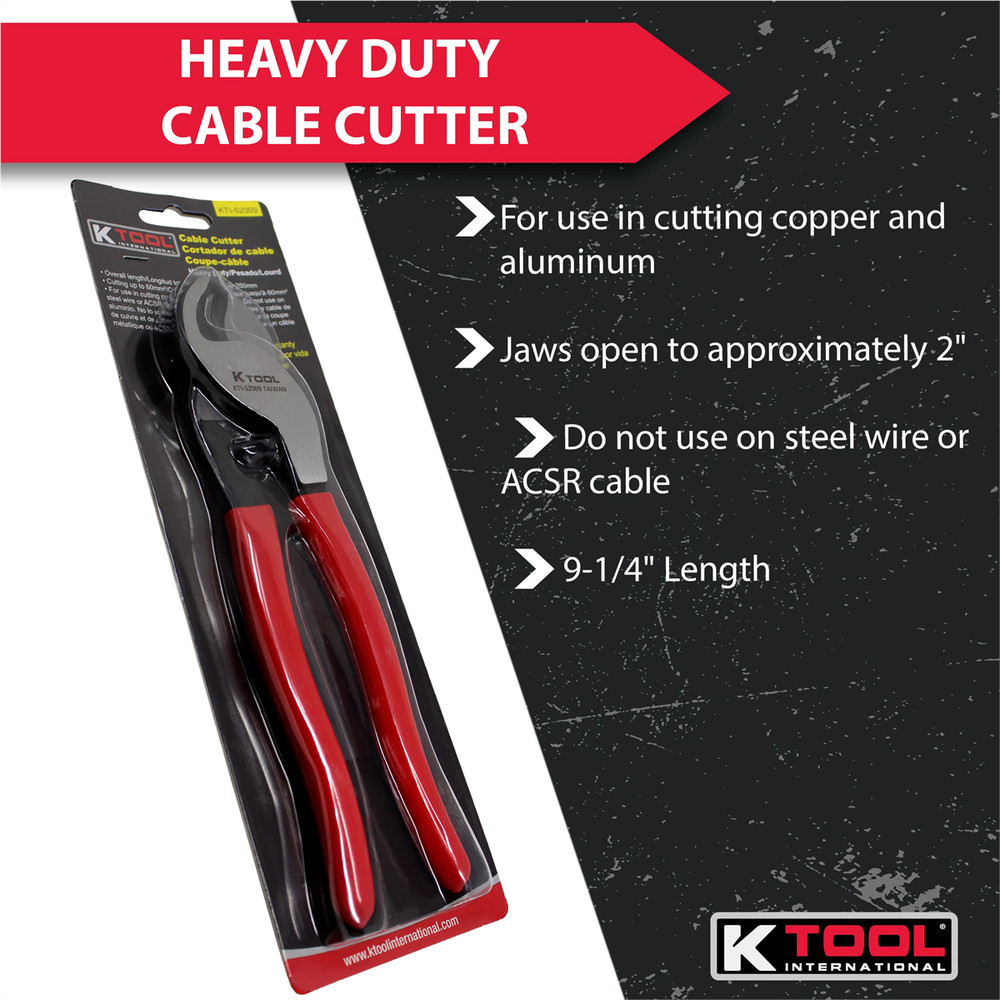 K-Tool 52009 9-1/4" Long Heavy Duty Cable Cutters
