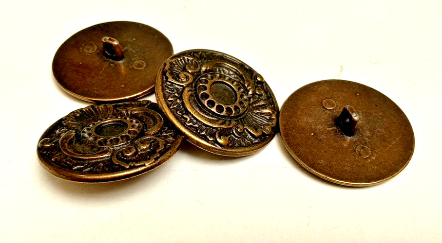 metal brass buttons s shank 2pcs 1 1/8"