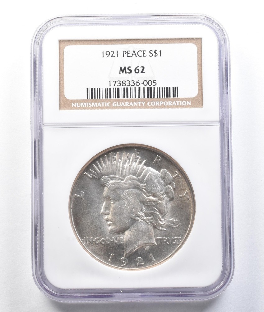 1921 Peace Silver Dollar MS62 NGC *1498