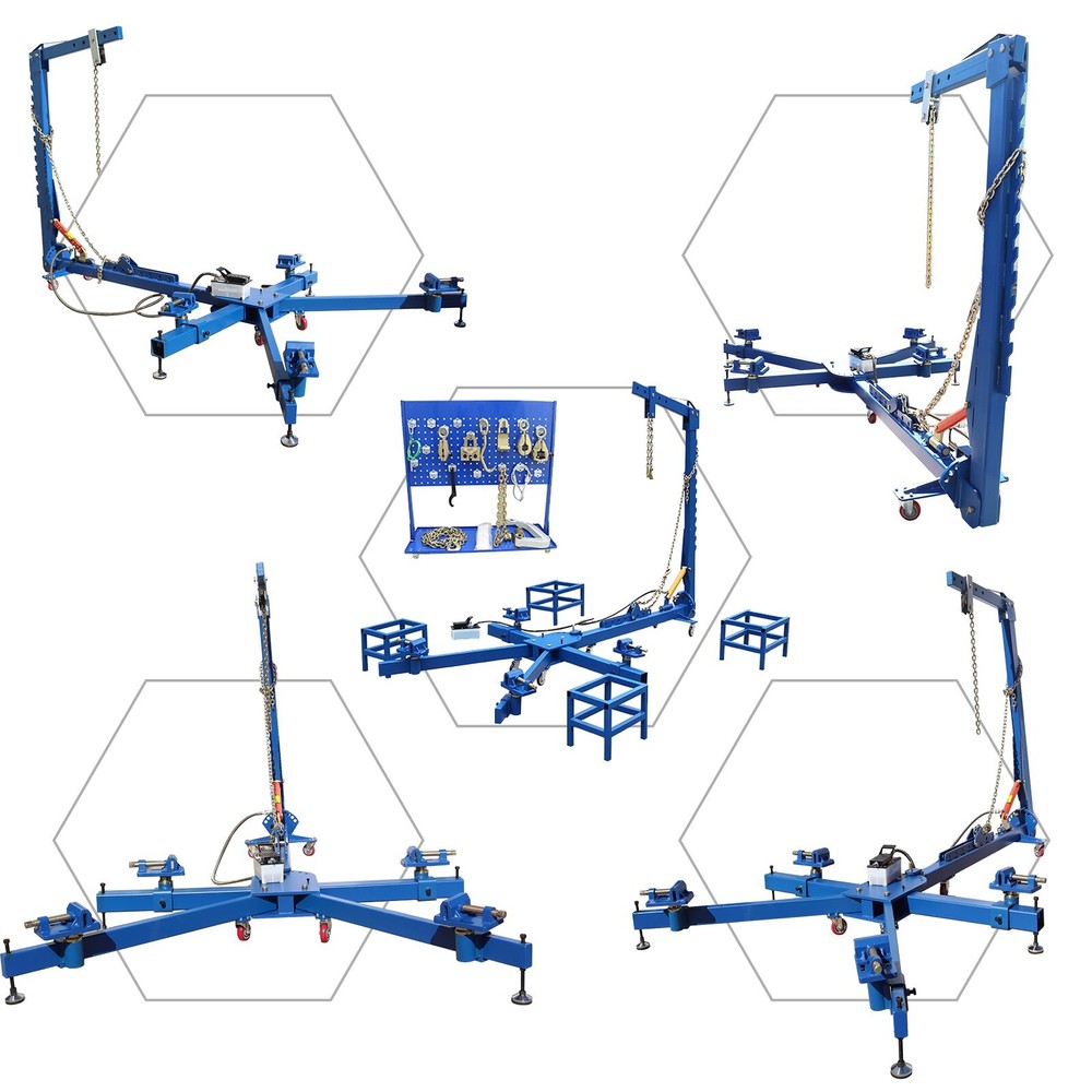 Auto Body Frame Puller Straightener Car Frame Machine 7716lbs Loading Capacity