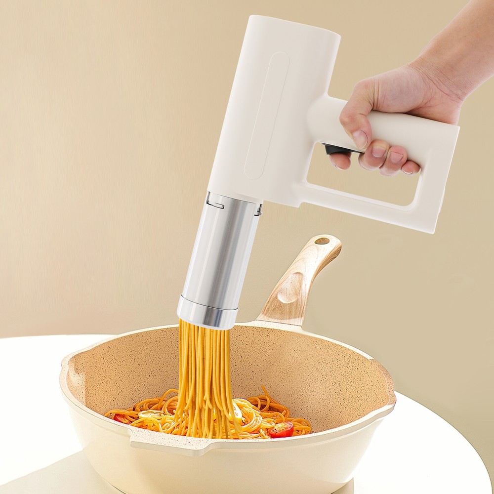White Electric Pasta Maker Portable Handheld Pasta Maker Kitchen Pasta Machine