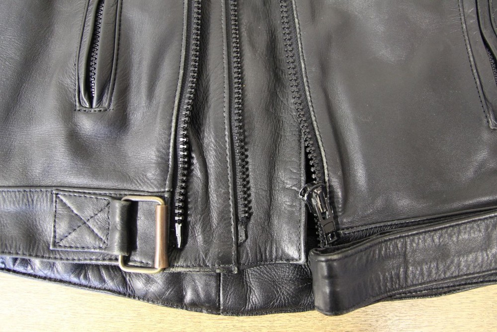CLASSIC ASHY BLACK PRIME HIDE LEATHER BIKER JACKET 38 INCH