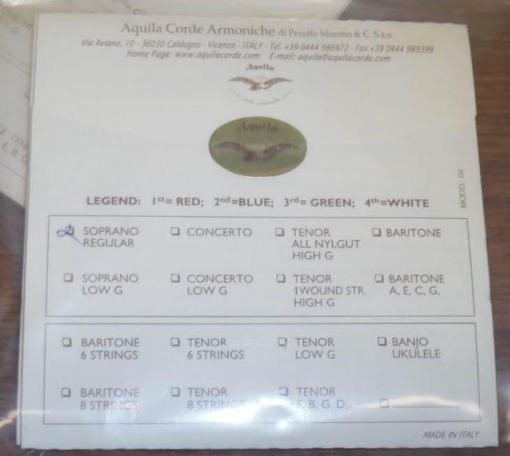 5 Aquila Cord Armoniche Ukulele Strings