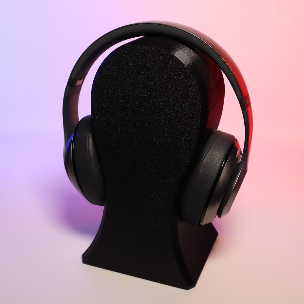 Headphone Stand with Storage Compartment, Black, Dual-Level Design
