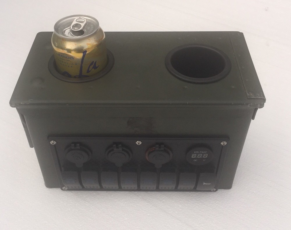MILITARY HUMVEE CUP HOLDER / CENTER CONSOLE (B) SIDE CONTROL PANEL M998 AMMO CAN