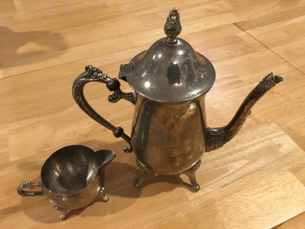 Vintage Silver Plated 2 Piece Tea Set