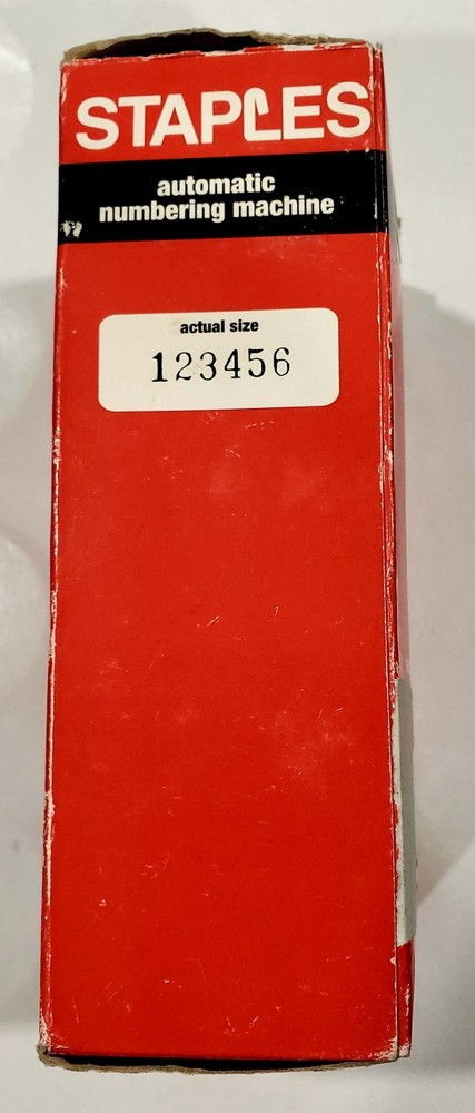 Staples Automatic Numbering Machine, Refurbished In Box- 6 Number Stamp Machine
