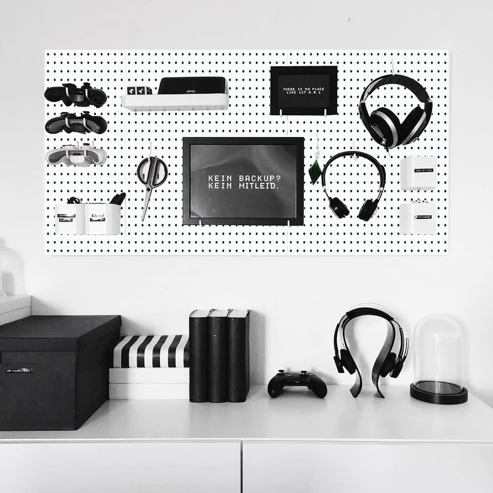 2 Pcs Pegboard, Metal Pegboard Wall Panels - Pegboard Wall Organizer System - Pe