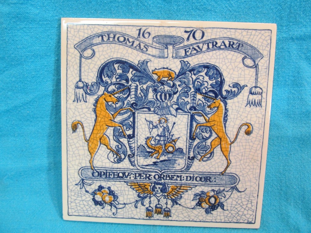 6" SQUARE 1670 PHARMACY DELFT THOMAS FAVTRART TILE