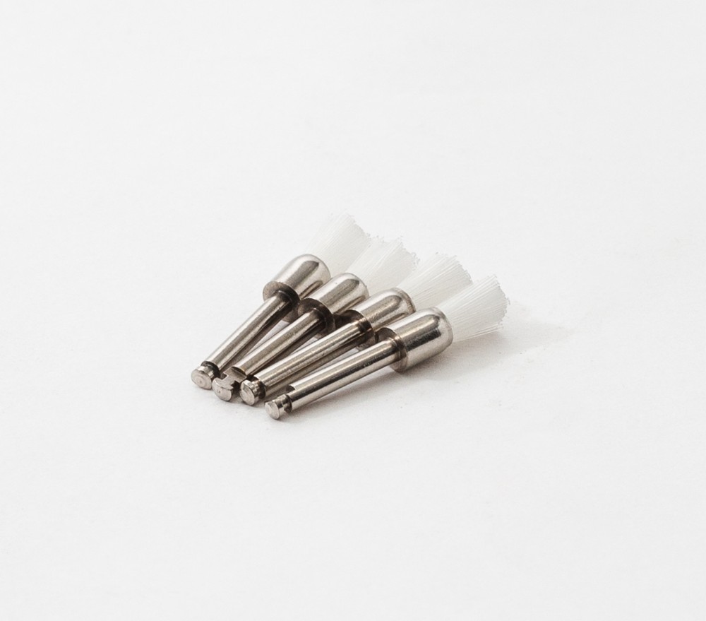 Dental Prophylaxis Prophy Brushes Latch Type RA Flat 4.5mm White Nylon - 200/BOX