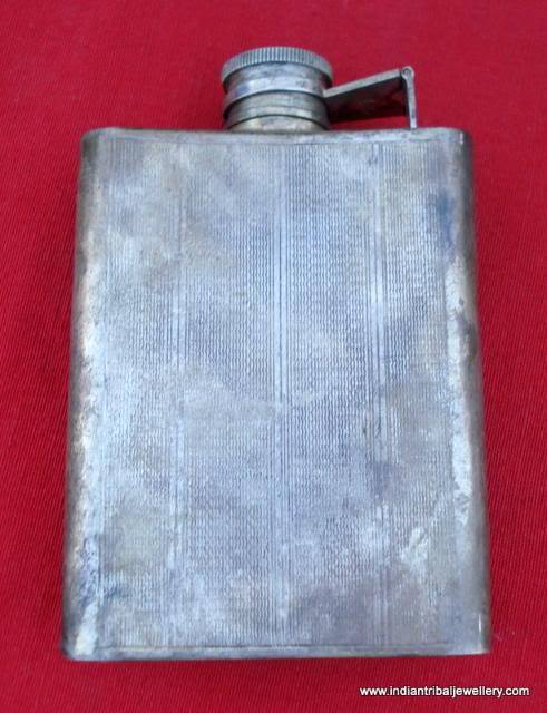 old sterling silver whisky bottle pocket flask wine
