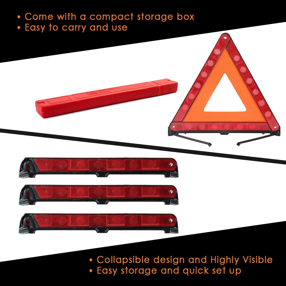 Warning Triangles Safety Triangle Emergency Kit Foldable Reflective Triangles...