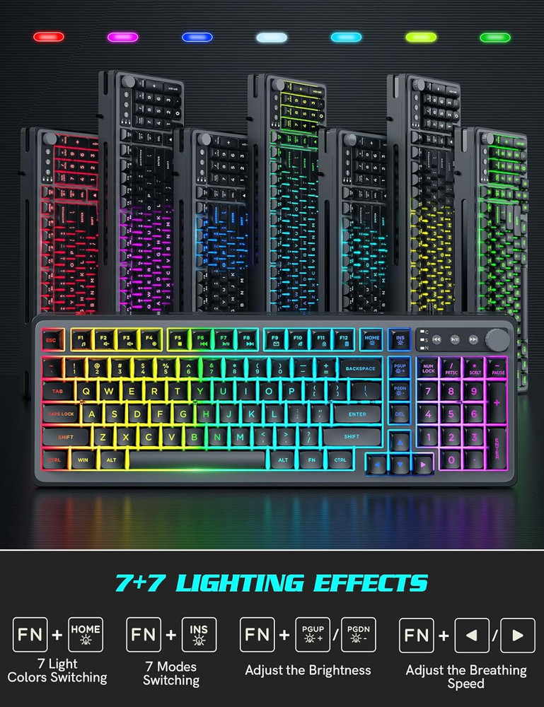 Gaming Keyboard and Mouse Combo - RGB Backlit 14 Lighting Effects USB Wired