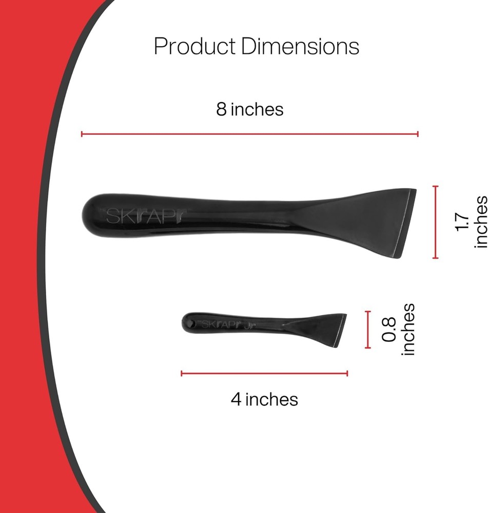 Plastic Scraper Tool, 2 Pack, Non-Scratch, 1.7 Inch Wide Blade, Long Ergonomi...