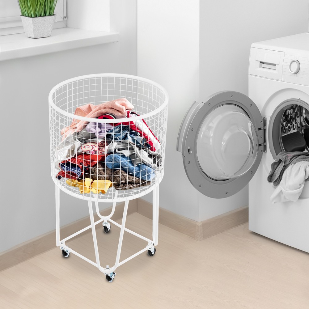 Laundry Basket Storage Cart Laundry Hamper with Wheels Rolling Laundry Hamper