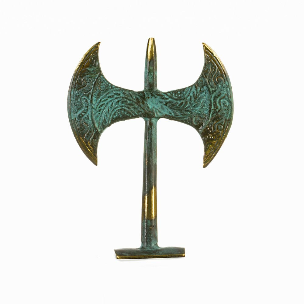 Minoan Double Axe Labrys Ancient Greece Solid Bronze 4.7"