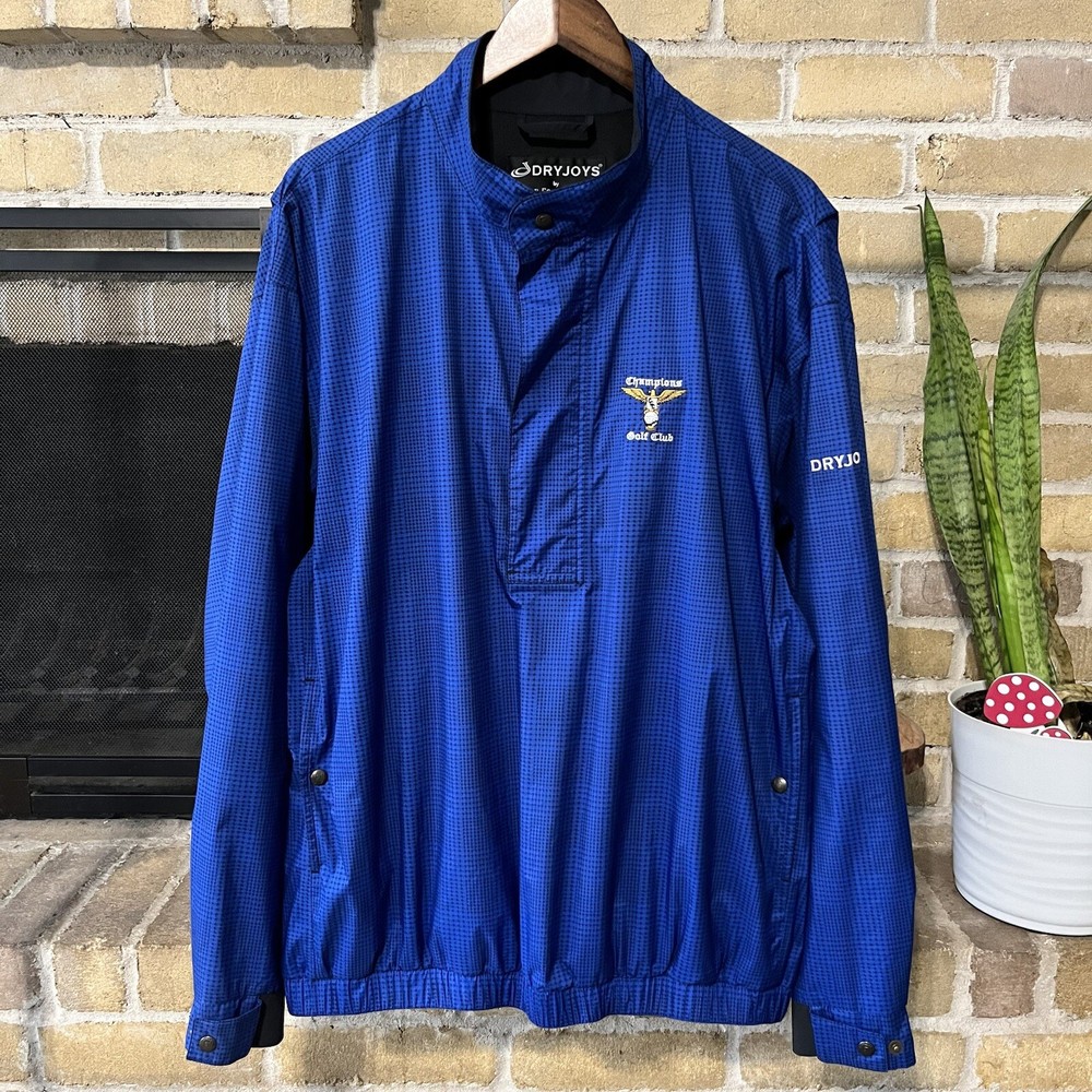 Dryjoys Footjoy Men’s Blue 1/2 Zip Pullover Jacket Size Large