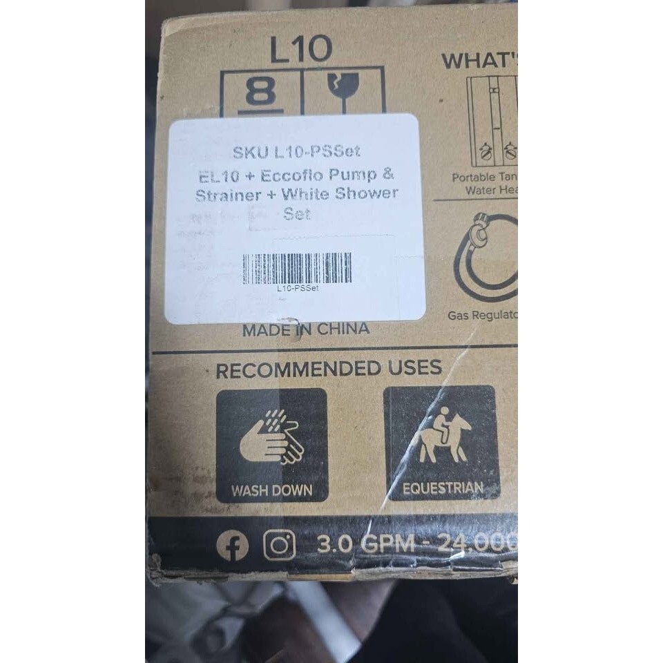 Eccotemp portable tankless water heater and water pump for off-grid use